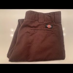 brown DICKIES 850 Slim Taper Flex Khaki Mens Pants